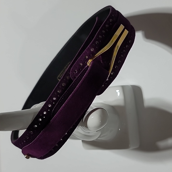 COPY - CHARLES JORDAN RARE PURPLE SUEDE STATEMENT BELT VINTAGE RETRO BOHEMIAN OS - Picture 14 of 16